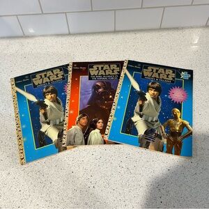 Vintage Star Wars Kids Coloring/Activity Set - Blue, Black, Gold, 3 pack
